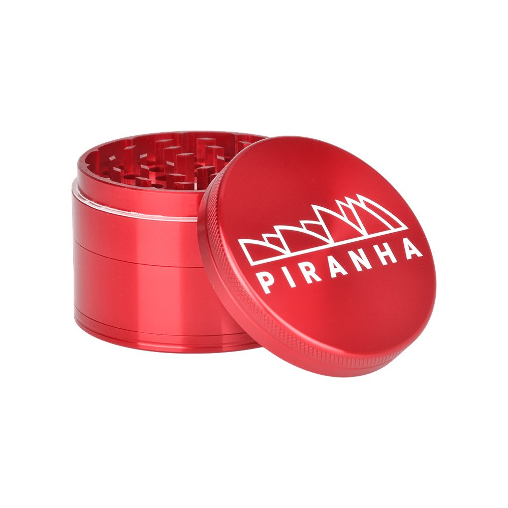 Piranha Aluminum Grinder | 4pc | 2.5" | Red