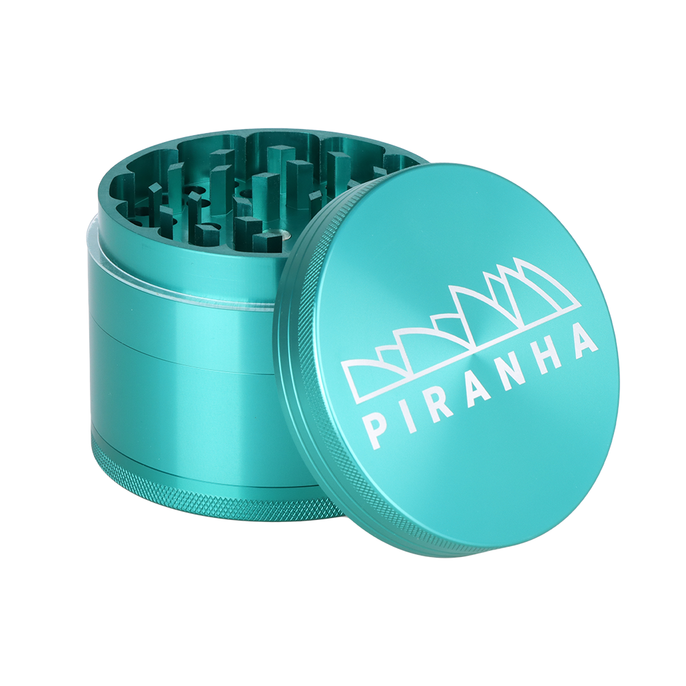 Piranha Aluminum Grinder | 4pc | 3.5" | Turquoise