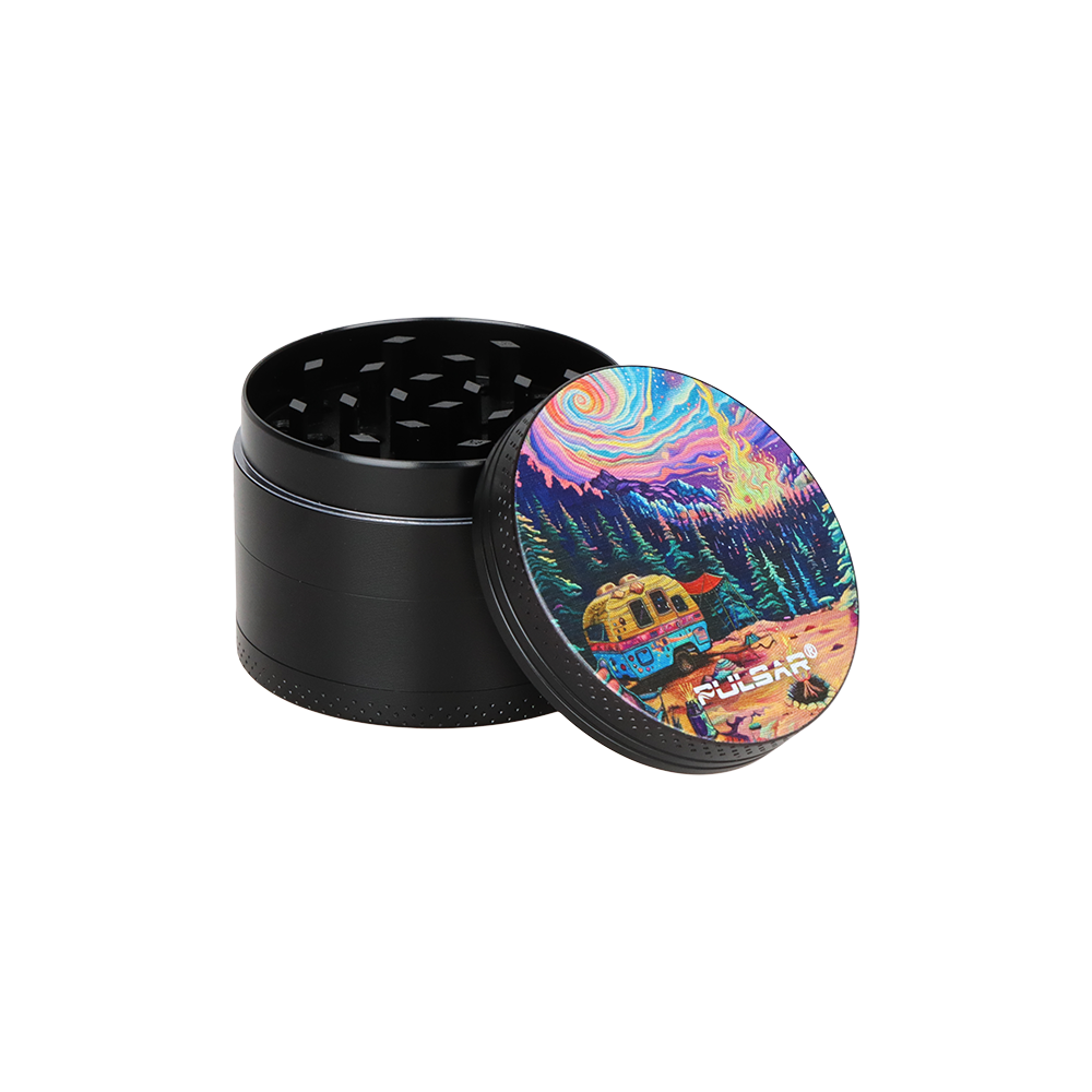 Pulsar Design Series Smoker's Travel Kit | Starry Camp | 4 Piece Grinder