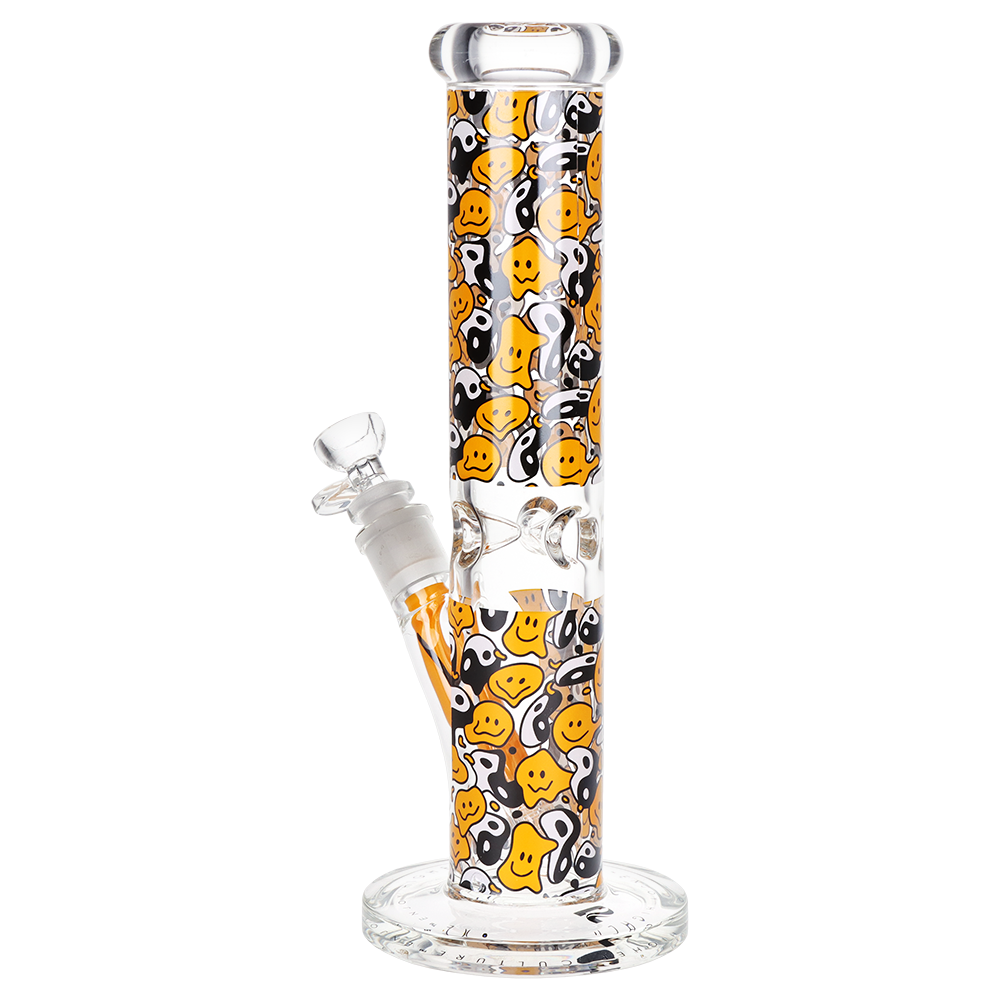 Pulsar Design Series Straight Tube Bong | Yin Yang Y'all | Back View
