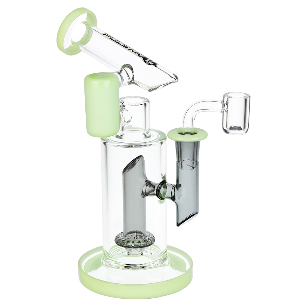 Pulsar Fractured Tower Bicolor Dab Rig | Green Gray