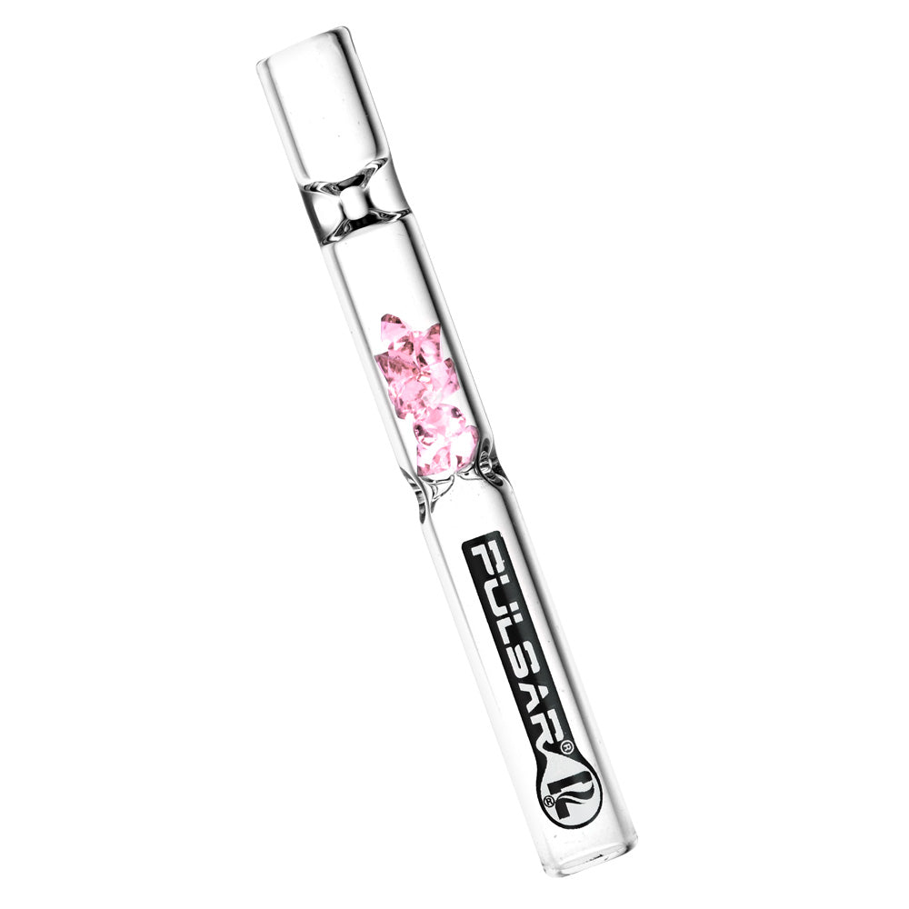 Pulsar Gem Filter Glass Chillum Set | Pink