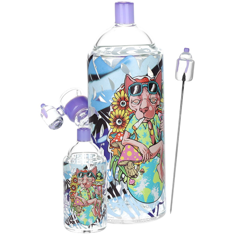Pulsar Graffiti Series Spray Paint Herb Pipe Duo | Chill Cat Design | Full Set