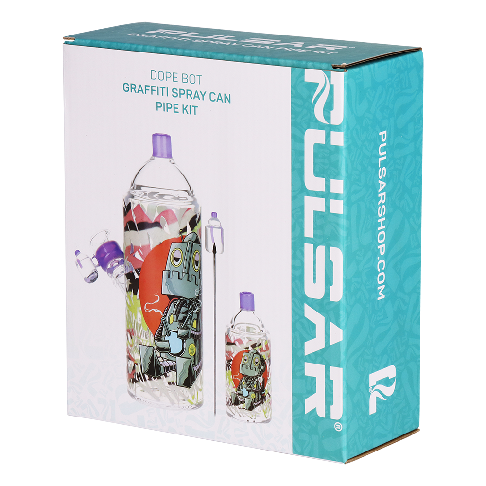 Pulsar Graffiti Series Spray Paint Herb Pipe Duo | DopeBot | Packaging