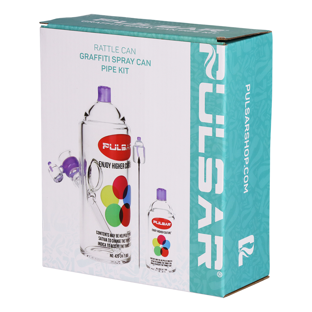 Pulsar Graffiti Series Spray Paint Herb Pipe Duo | Rattle Can | Packaging
