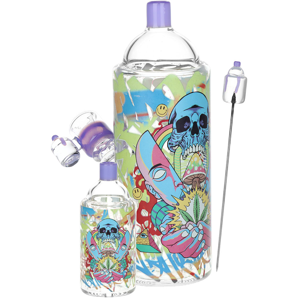 Pulsar Graffiti Series Spray Paint Herb Pipe Duo | Source of Life Design | Full Set