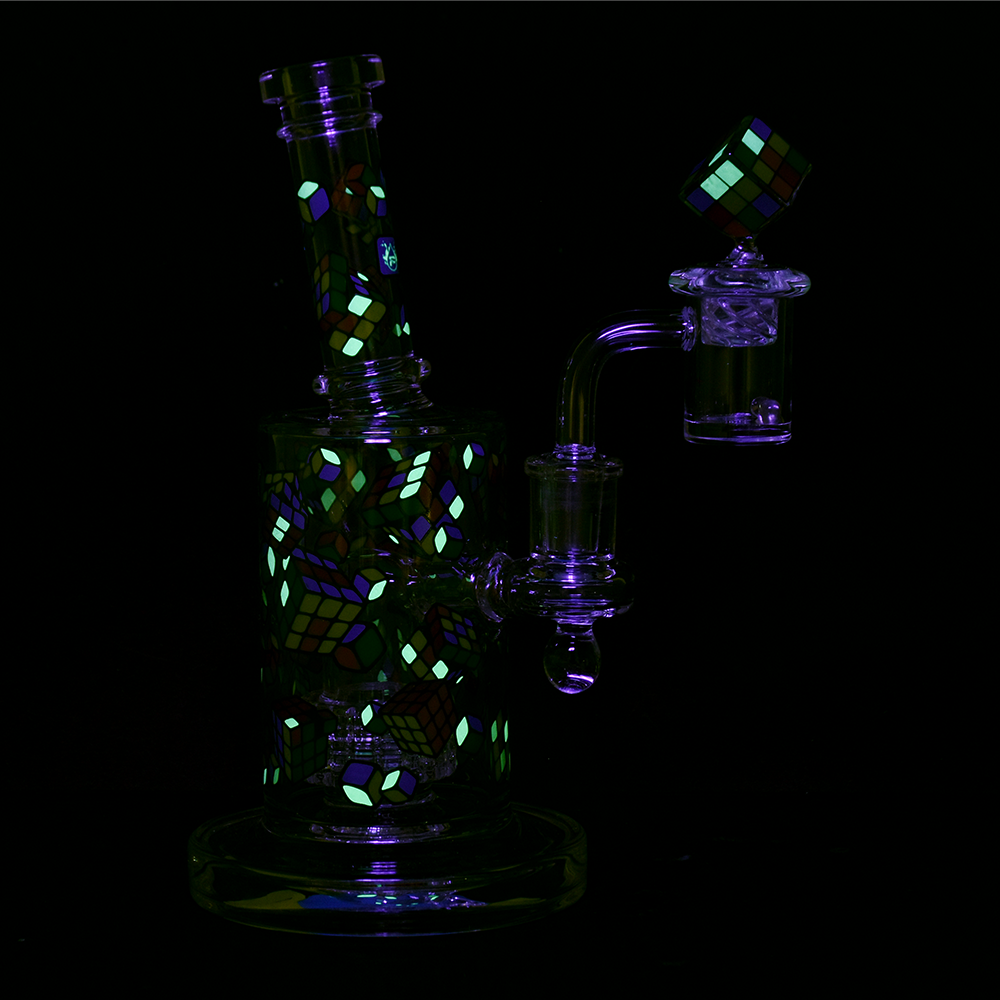 Pulsar Greatest Hits Series Wax Pipe Duo | Cubez | Dab Rig Glow In The Dark Accents