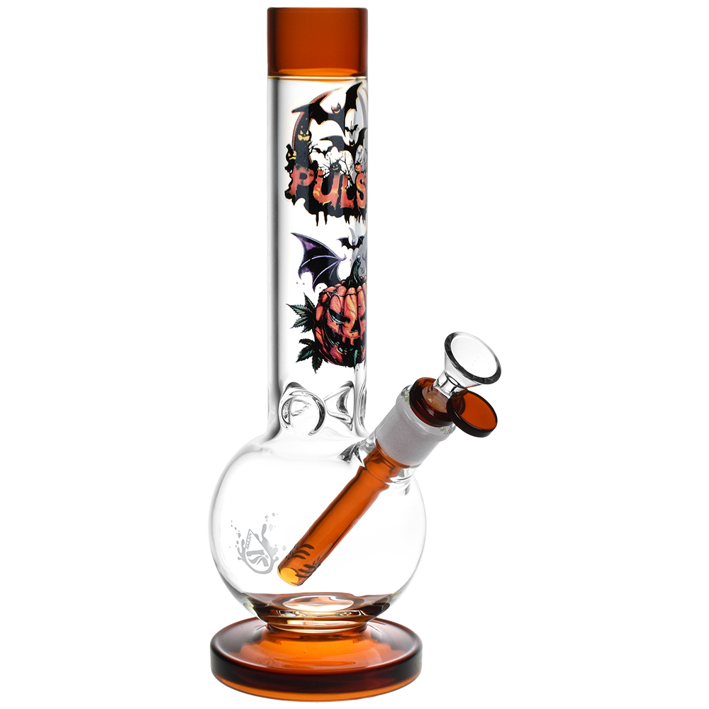 Pulsar Halloween Scene Bubble Bong | Frontal Side View