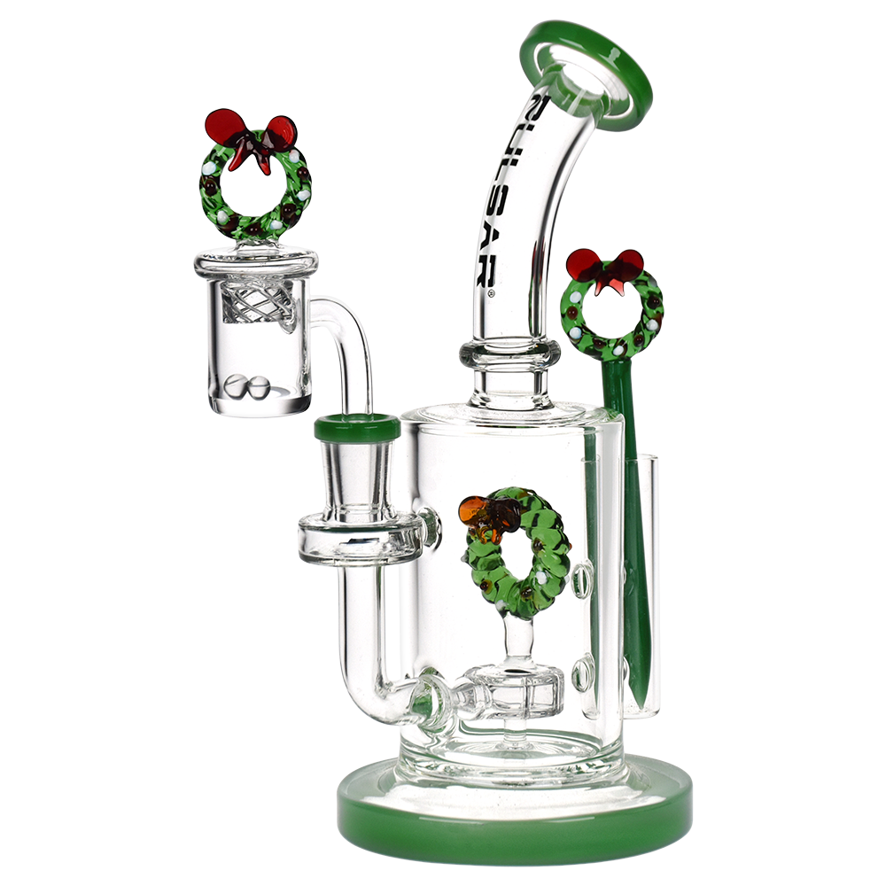 Pulsar Holidaze Dab Rig Set | Wreath | Front View