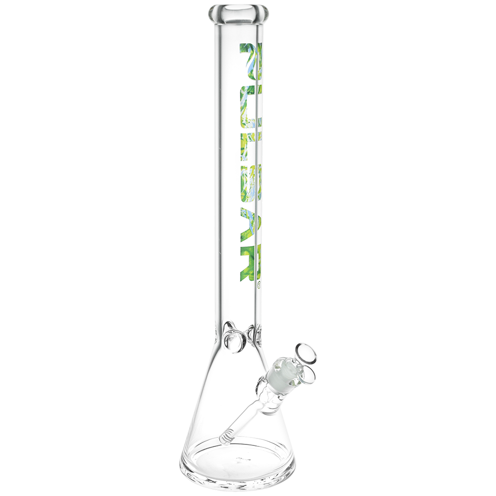 Pulsar Illustrated Logo Beaker Bong | Extra Large Size | Green