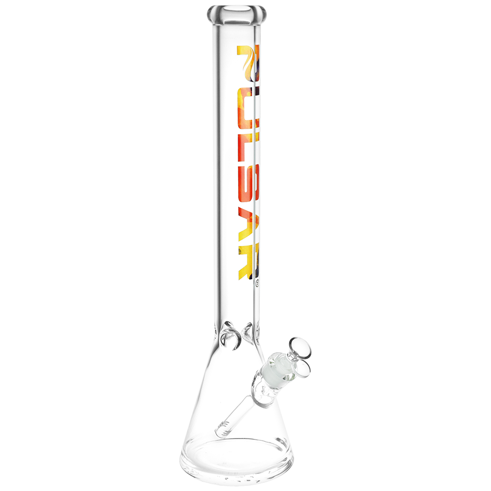 Pulsar Illustrated Logo Beaker Bong | Extra Large Size | Orange