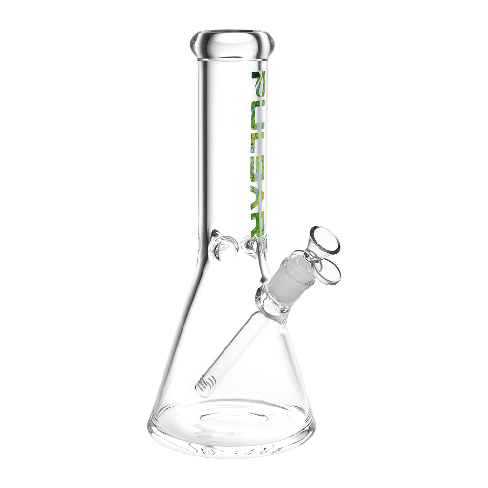 Pulsar Illustrated Logo Beaker Bong | Medium Size | Green