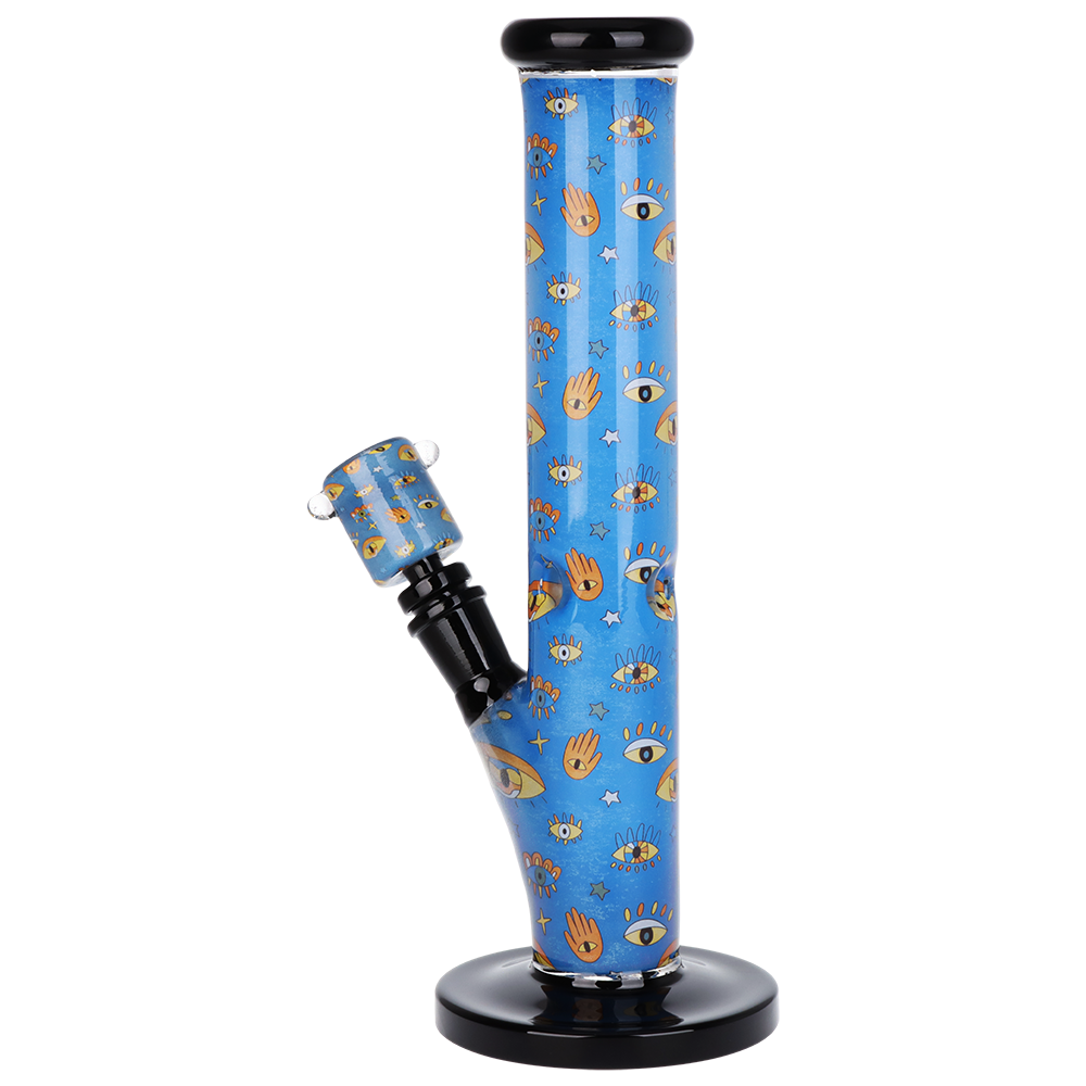 Pulsar Inside Print Straight Tube Bong | Eye Can See You | Back View