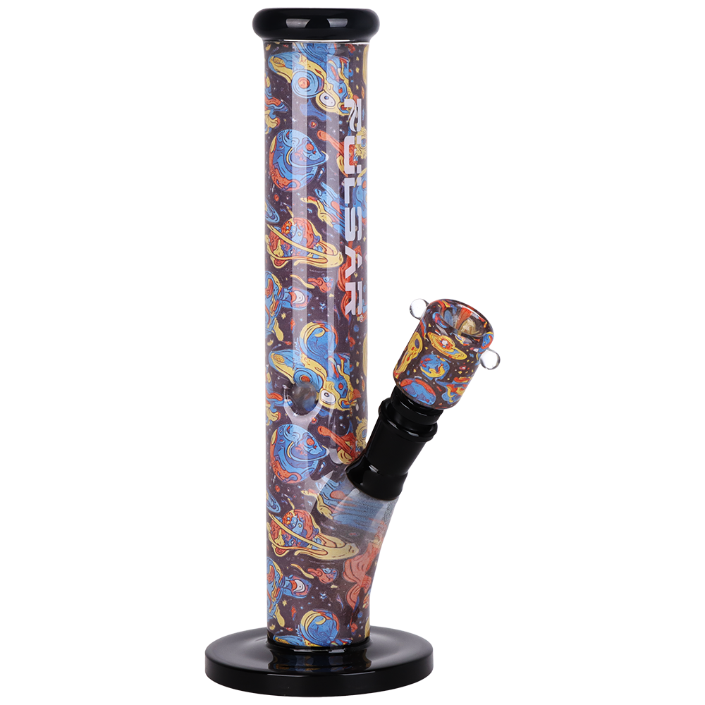 Pulsar Inside Print Straight Tube Bong | Weird Space | Front View