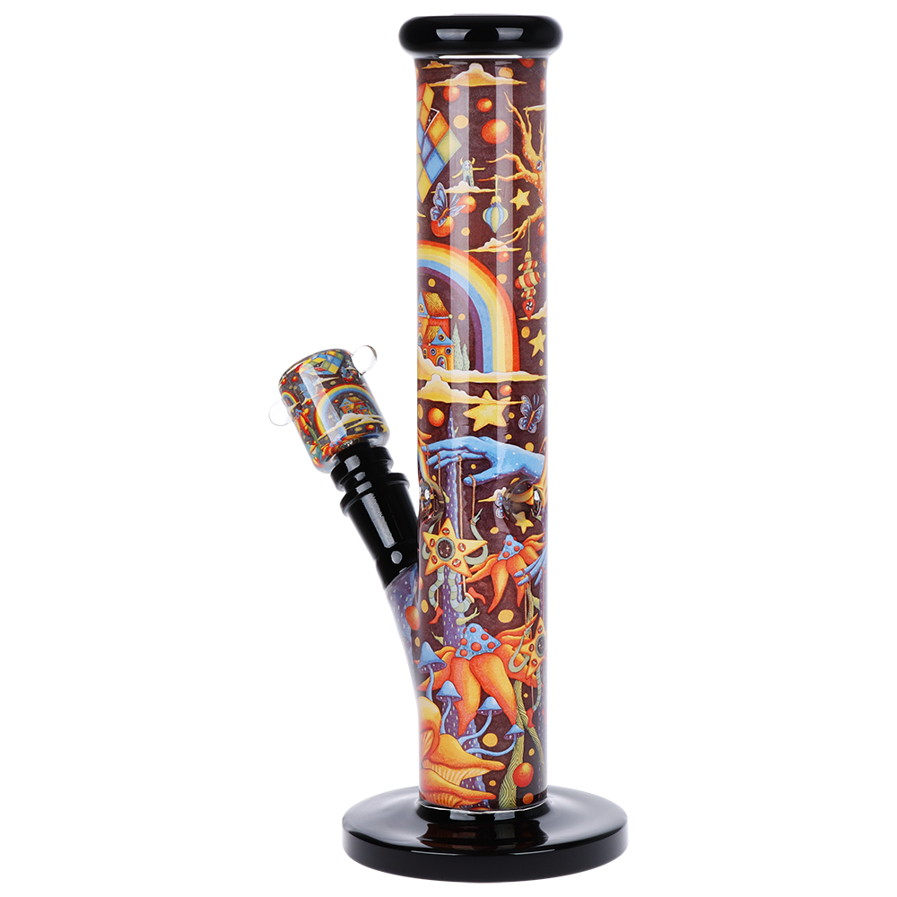 Pulsar Inside Print Straight Tube Bong | The World Was Mad | Back View