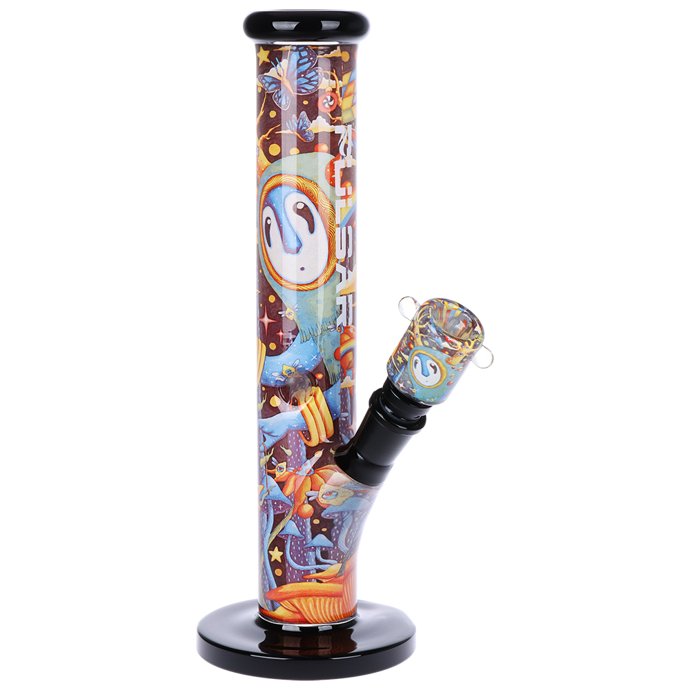 Pulsar Inside Print Straight Tube Bong | The World Was Mad | Front View