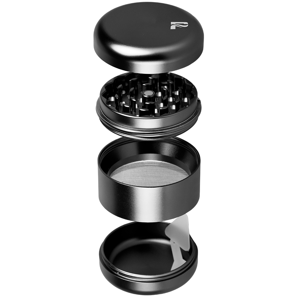Pulsar Matte Finish Herb Grinder | 4pc | 2.25" | Pieces Spread View