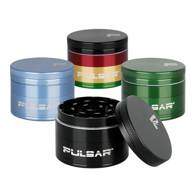 Small 4pc Solid Top Aluminum Grinder Weed Grinders & Trays Pulsar Pulsar Vaporizers