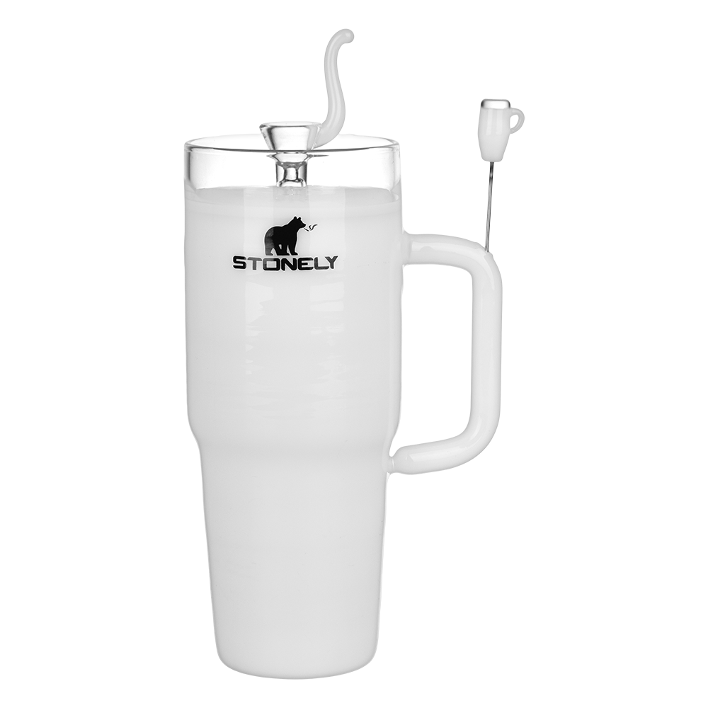 Pulsar Stonely Cup Bong | White | Front View