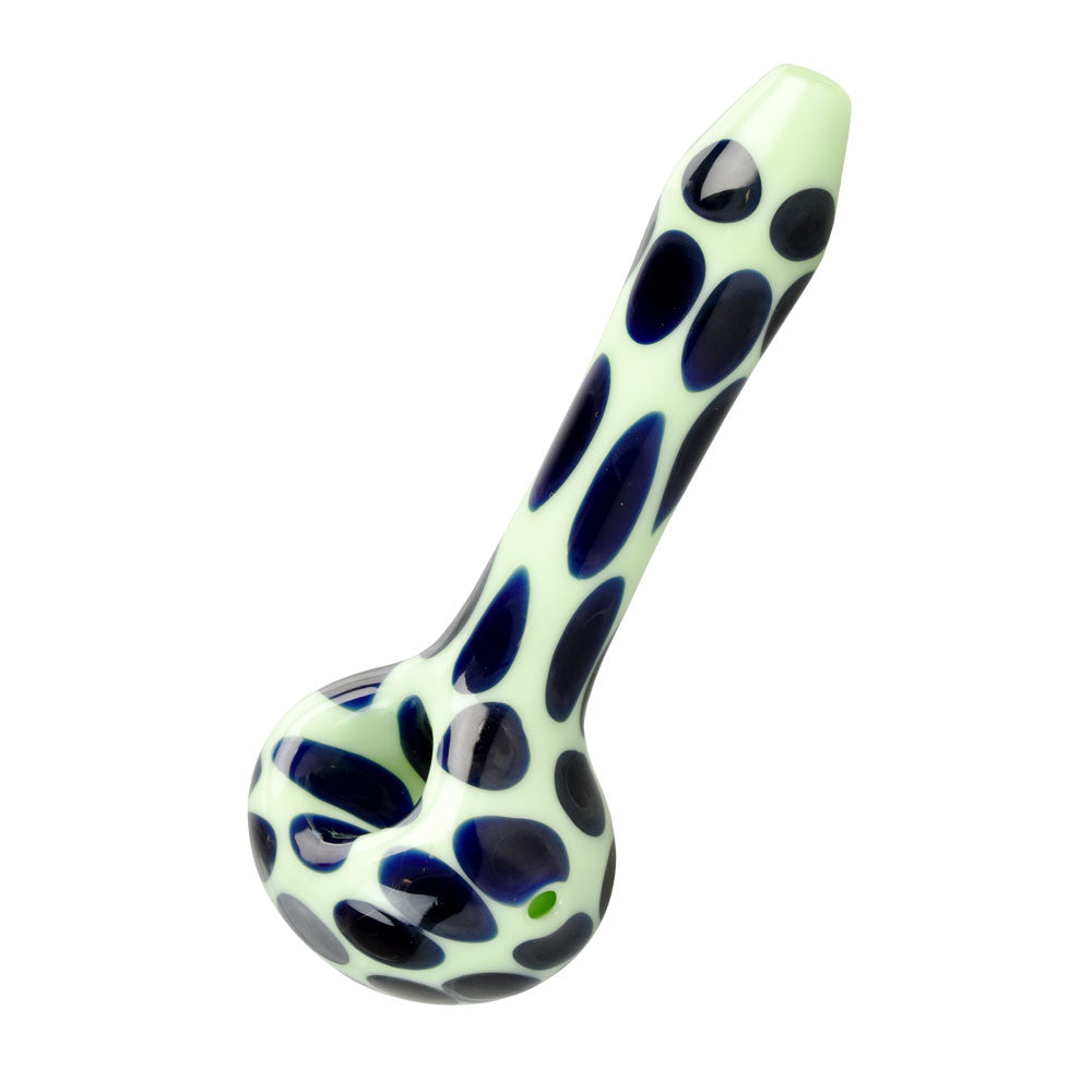 Pulsar Sweet Spot Spoon Pipe | Green with Blue Spots