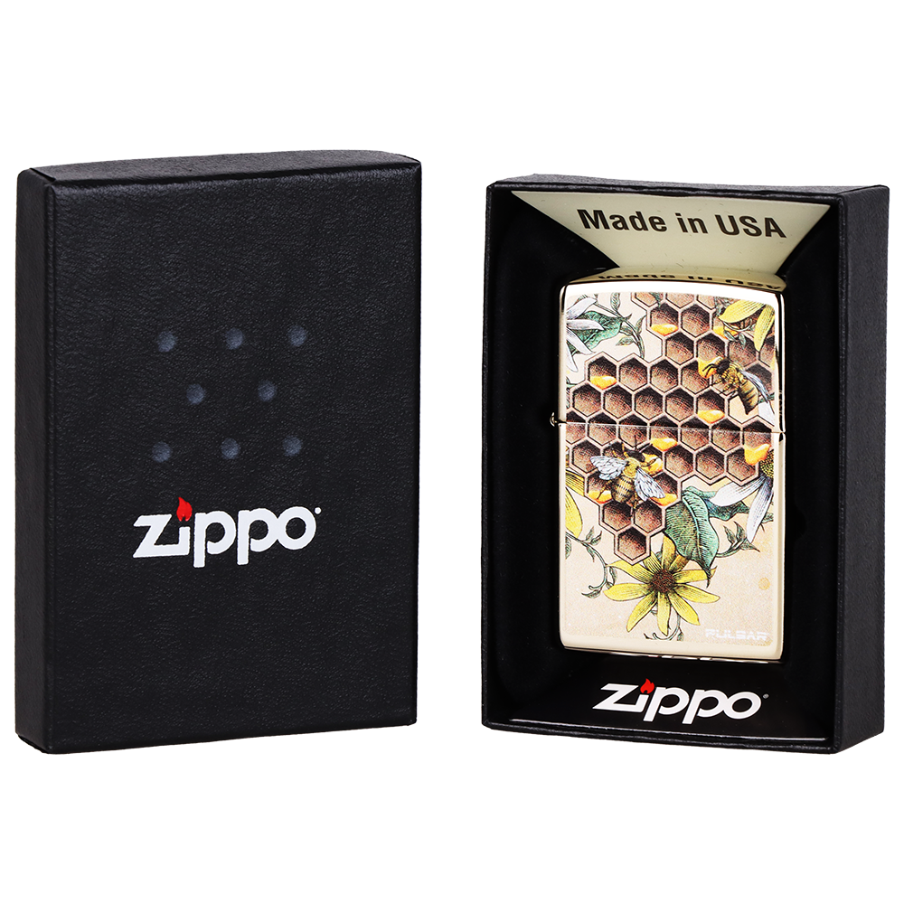 Pulsar Zippo Lighter | Busy Bees | Packaging