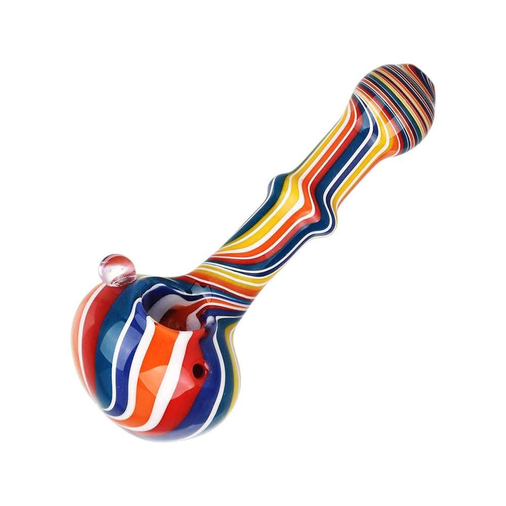 Rainbow Stripes Spoon Pipe | Front View