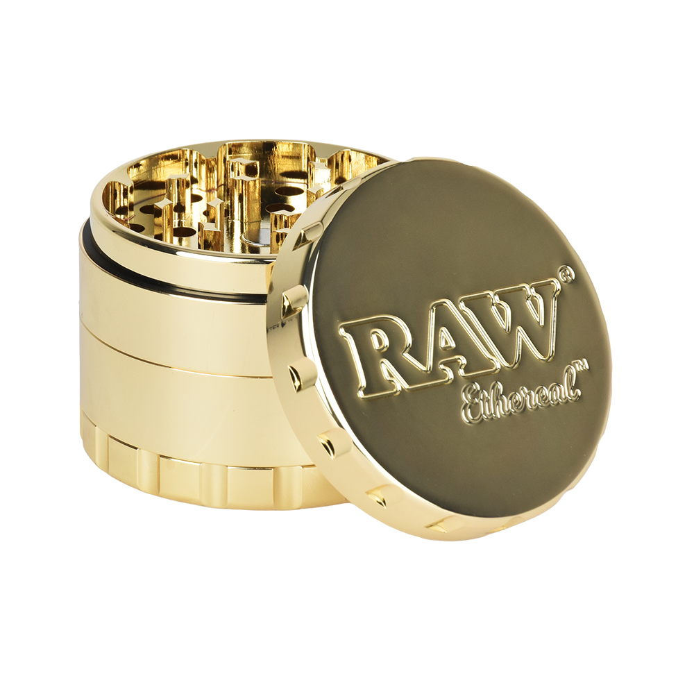 RAW Ethereal Gold-Plated Stainless Steel Grinder | 4pc | 2.25" | Open View