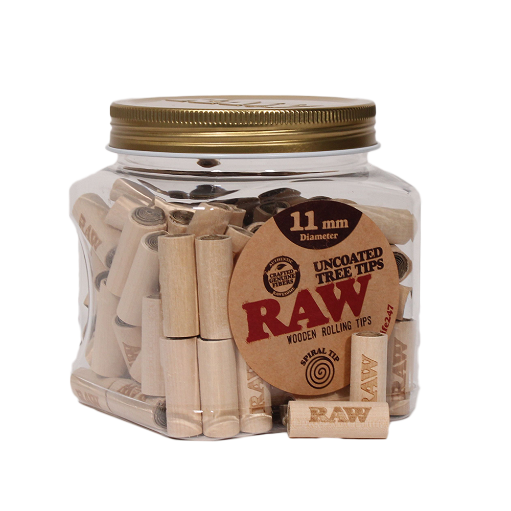 RAW Uncoated Tree Tips | 11mm Diameter | Bulk Jar