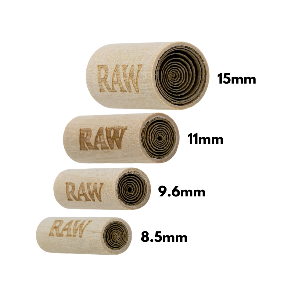 RAW Uncoated Tree Tips | Multiple Sizes Diameter Comparison