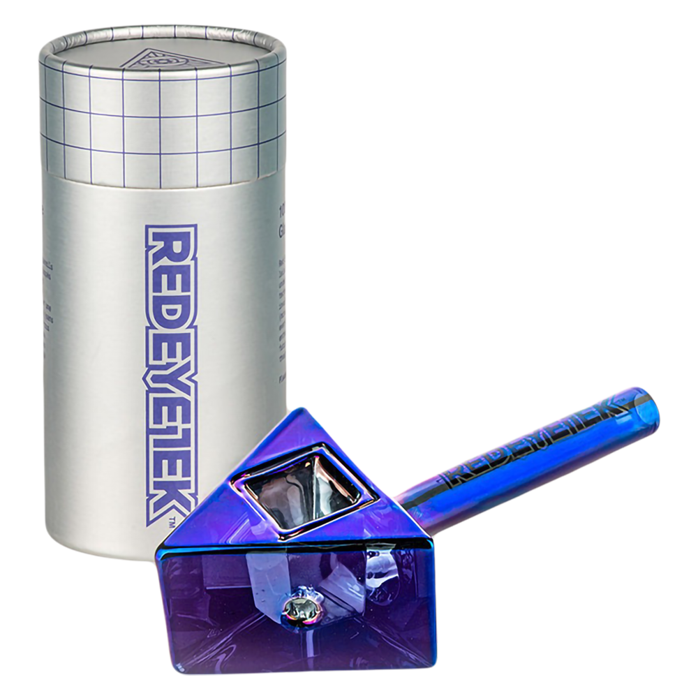 Red Eye Tek Infinity Bowl Triangle Hand Pipe | Blue Packaging
