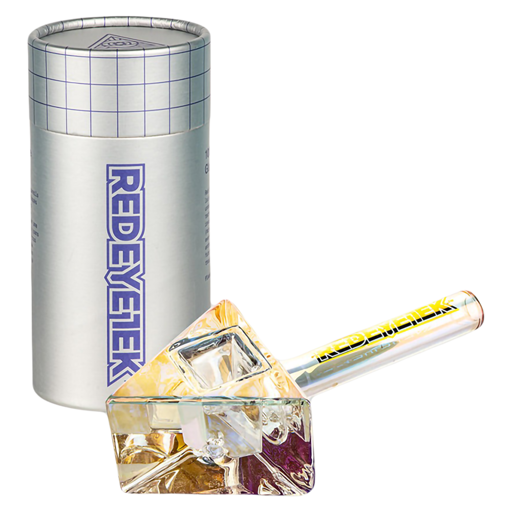 Red Eye Tek Infinity Bowl Triangle Hand Pipe | Rainbow Packaging