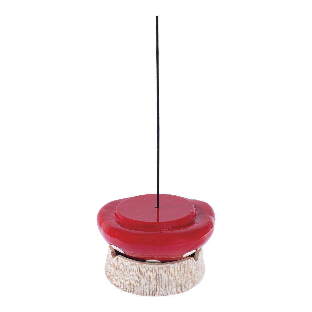 2-in-1 Red Mushroom Covered Ashtray | Incense Burner