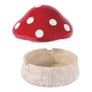 2-in-1 Red Mushroom Covered Ashtray | Open View