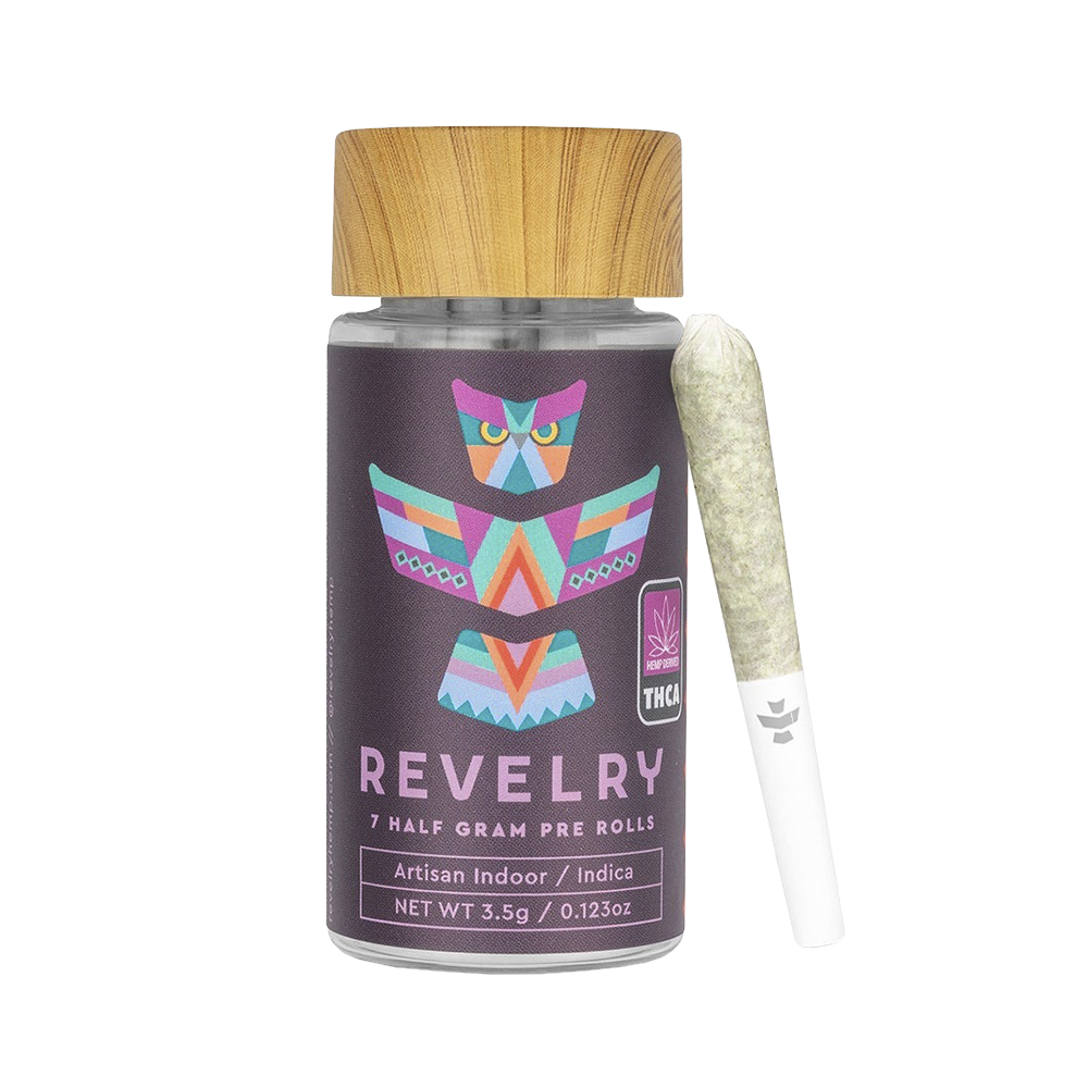 Revelry Premium Indoor THCA Pre-Rolls | Indica | 14 Piece Jar