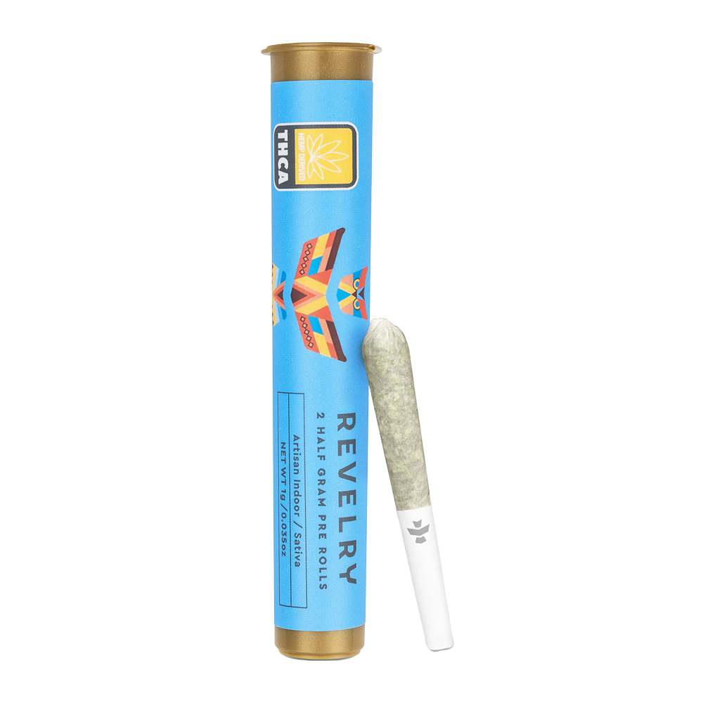 Revelry Premium Indoor THCA Pre-Rolls | Sativa | 2 Piece Tube