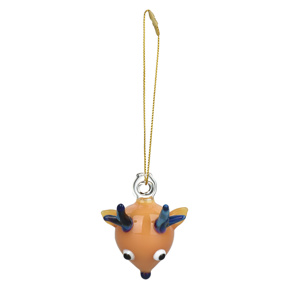 Santa's Secret Hangable Ornament Hand Pipe | Reindeer | Front View
