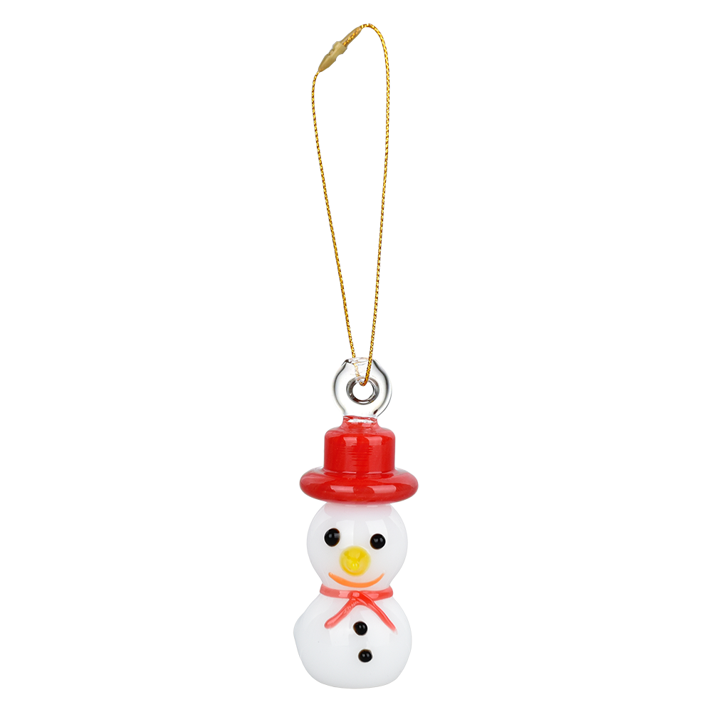 Santa's Secret Hangable Ornament Hand Pipe | Snowman | Front View