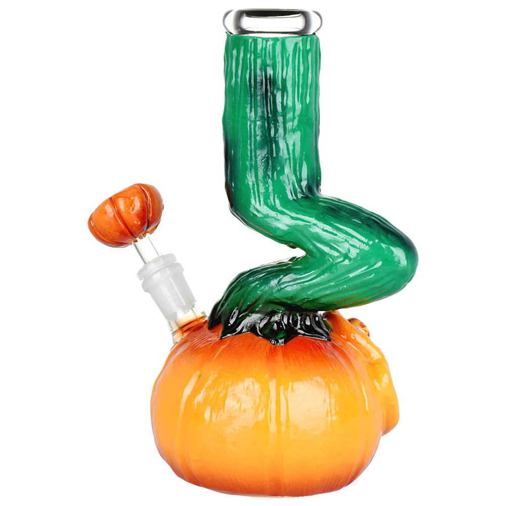 Scary Pumpkin Bent Neck Bong | Back View