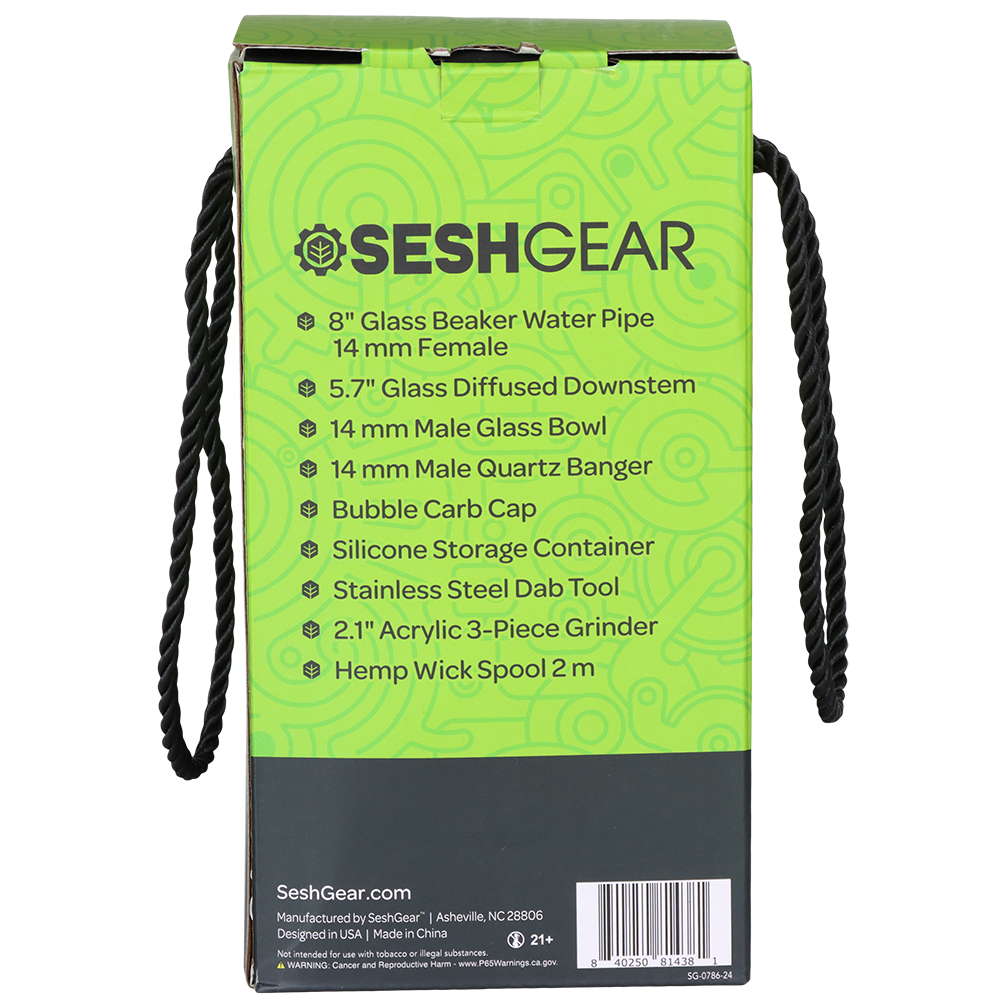 SeshGear Beaker Dual Use Smoker's Kit | Packaging Back View