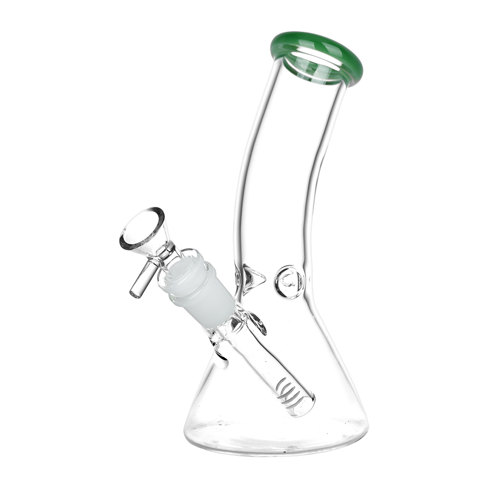 SeshGear Classic Glass Bent Neck Beaker Bong | Small Size | Front View