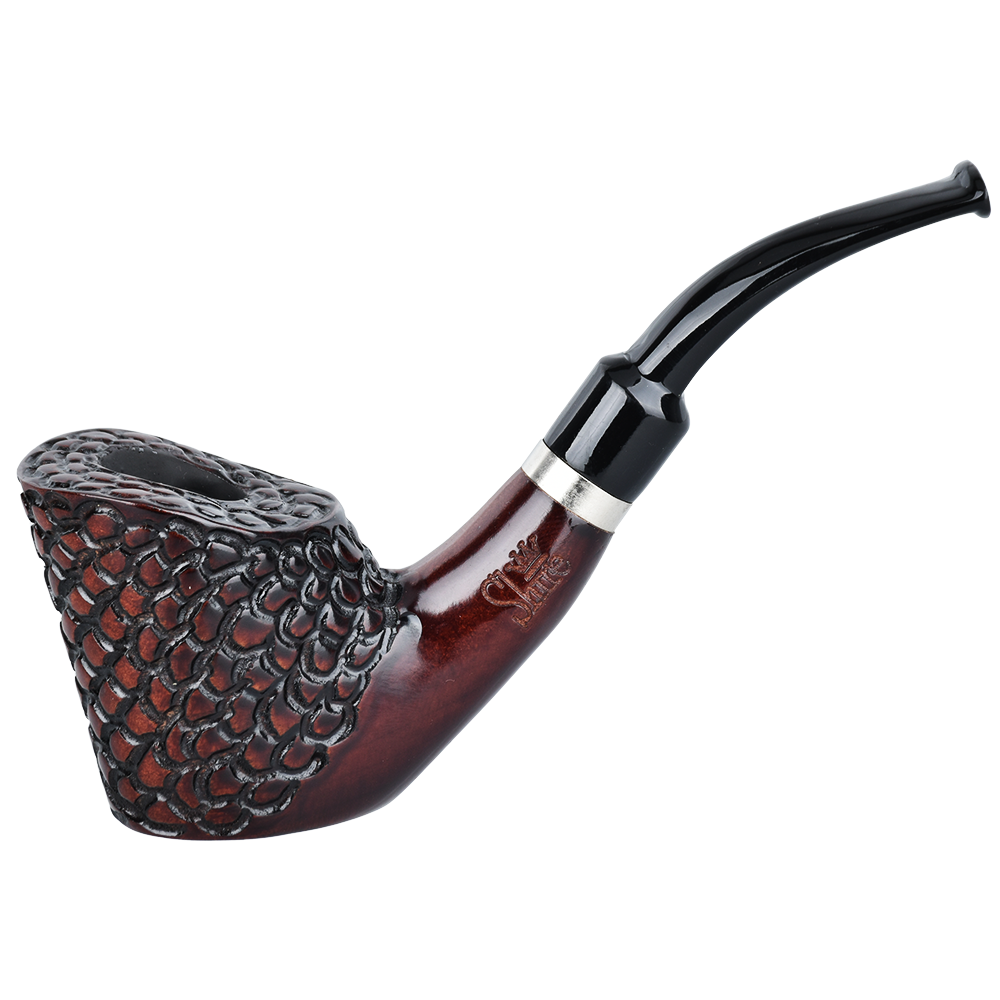 Shire Pipes Engraved Bent Poker Smoking Pipe | The Opportunist