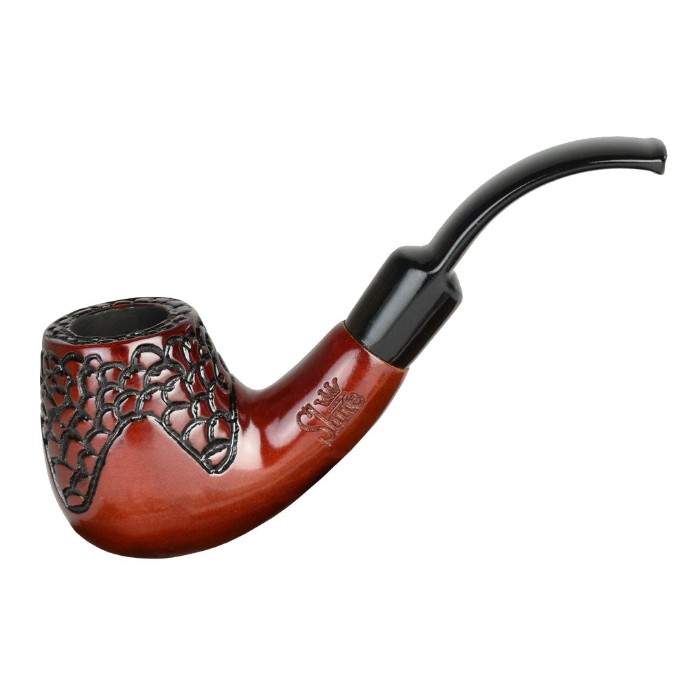 Shire Pipes Engraved Bent Brandy Smoking Pipe | The Socialite