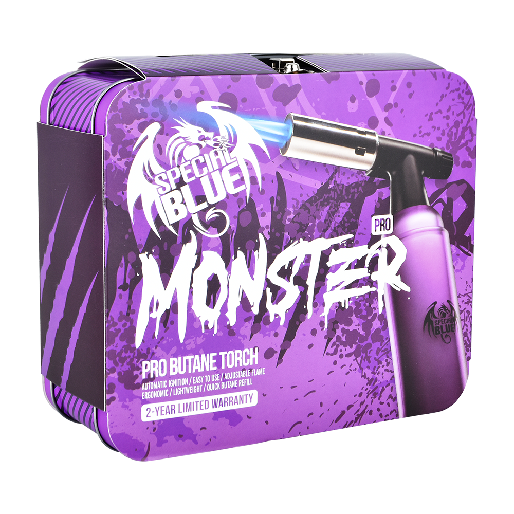 Special Blue Monster Pro 2 Torch Lighter | Purple | Packaging Front View