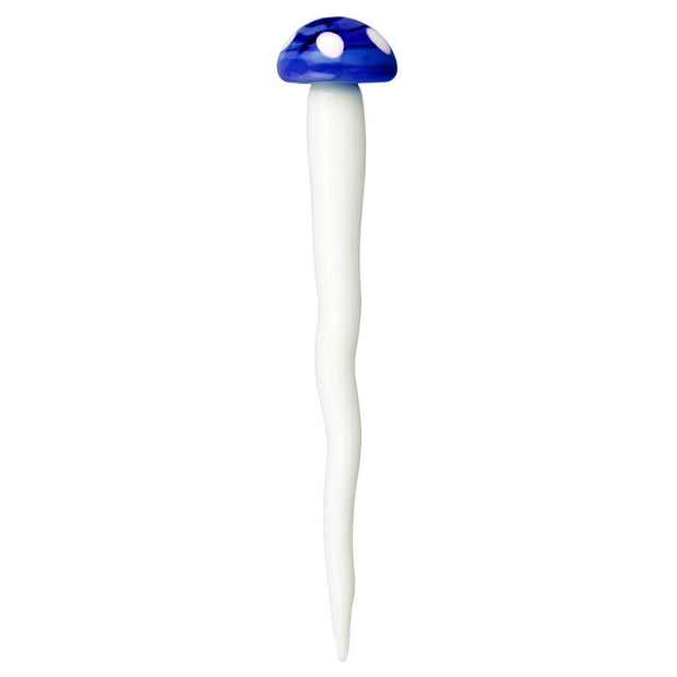 Toadstool Mushroom Twisted Glass Dab Tool | Blue
