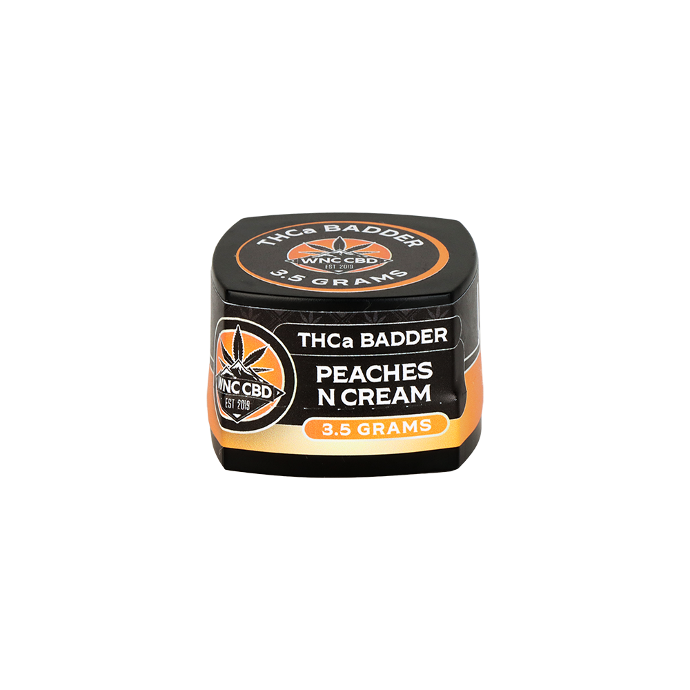 WNC CBD THCA Badder | Peaches N Cream | 3.5 Gram Jar