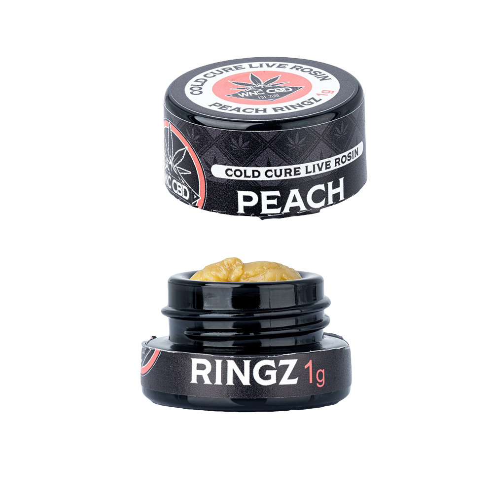 WNC CBD THCA Cold Cure Live Rosin | Peach Ringz | 1 Gram Jar
