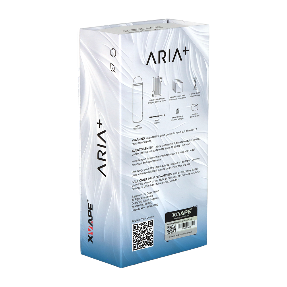 XVape Aria+ Dual Use Vaporizer | Frostwave | Packaging Back View