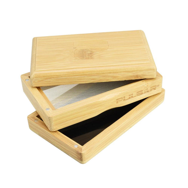 Bamboo Sifter Box Kief Collection Trays Pulsar Pulsar Vaporizers