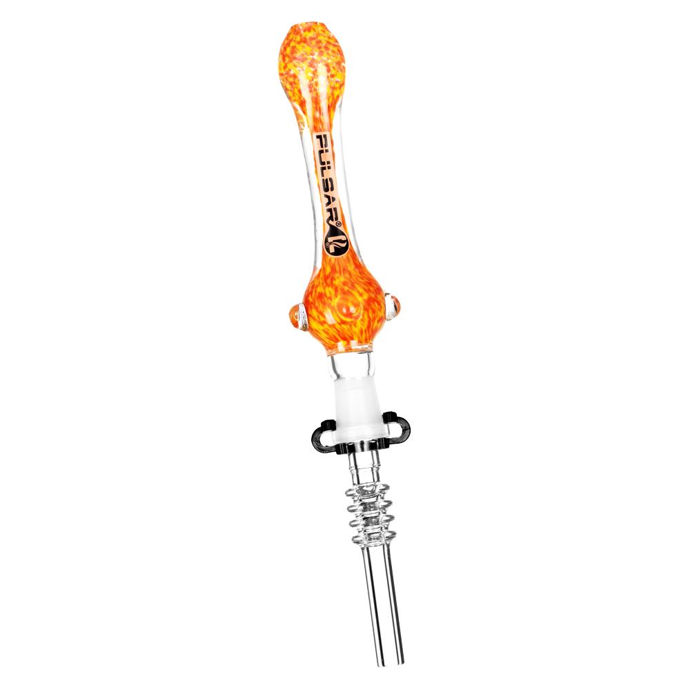 Pulsar Candy Frit Twist Dab Straw | Quartz Orange Yellow