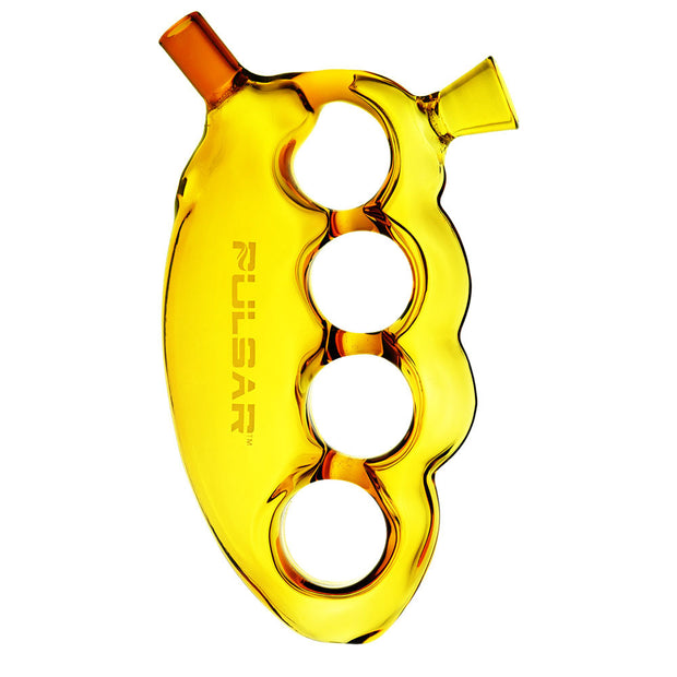Pulsar Glass Knuckle Bubbler | Yellow